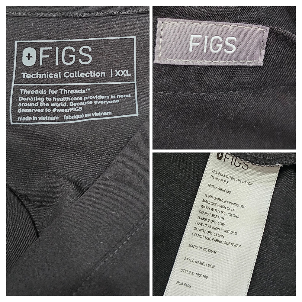 Figs Scrub Leon top scrub XXL Black - Picture 5 of 6